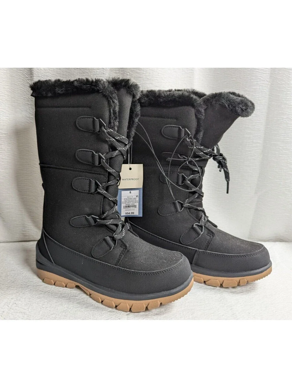 Thermolite - Ecomade - Women's Boots - Faux Fur Lace Up Boots - Size 6